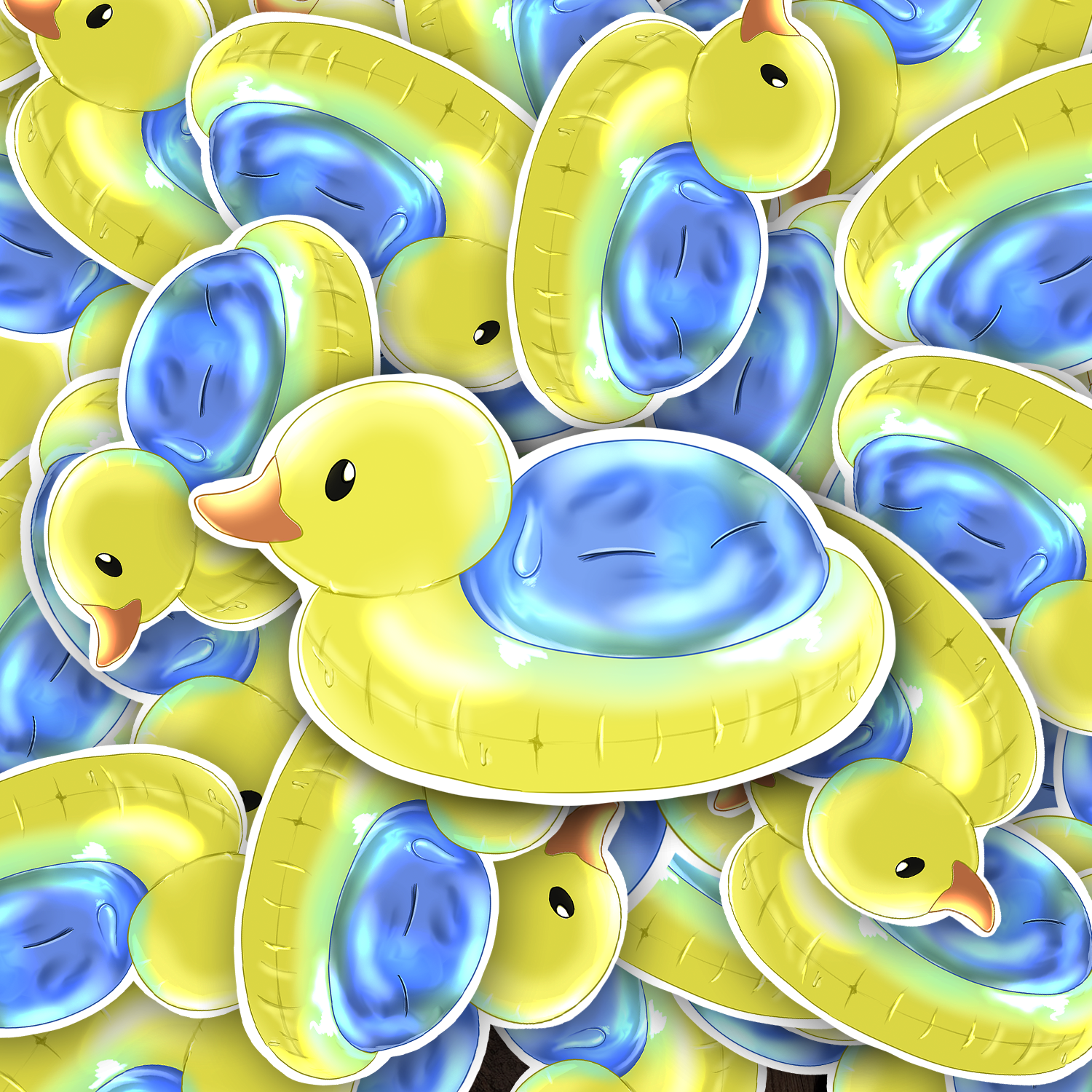 Duck Floaty slime Isekai Anime sticker Baddiebbear