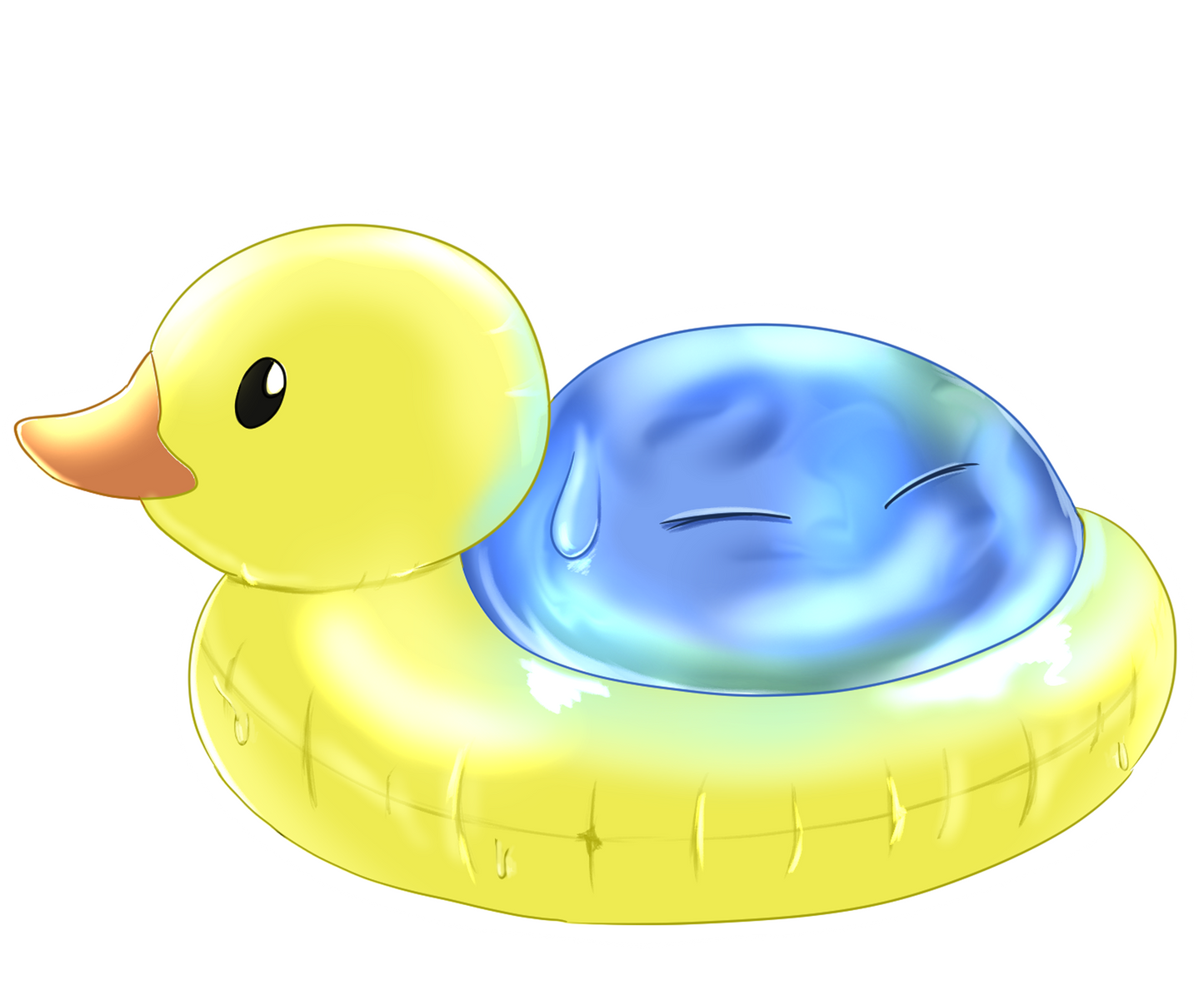 Duck Floaty slime Isekai Anime sticker Baddiebbear