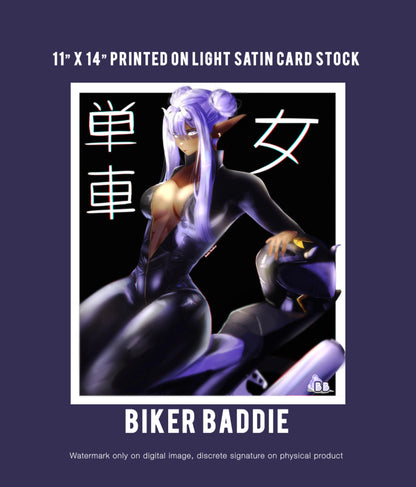 Biker Baddie • Art print Baddiebbear