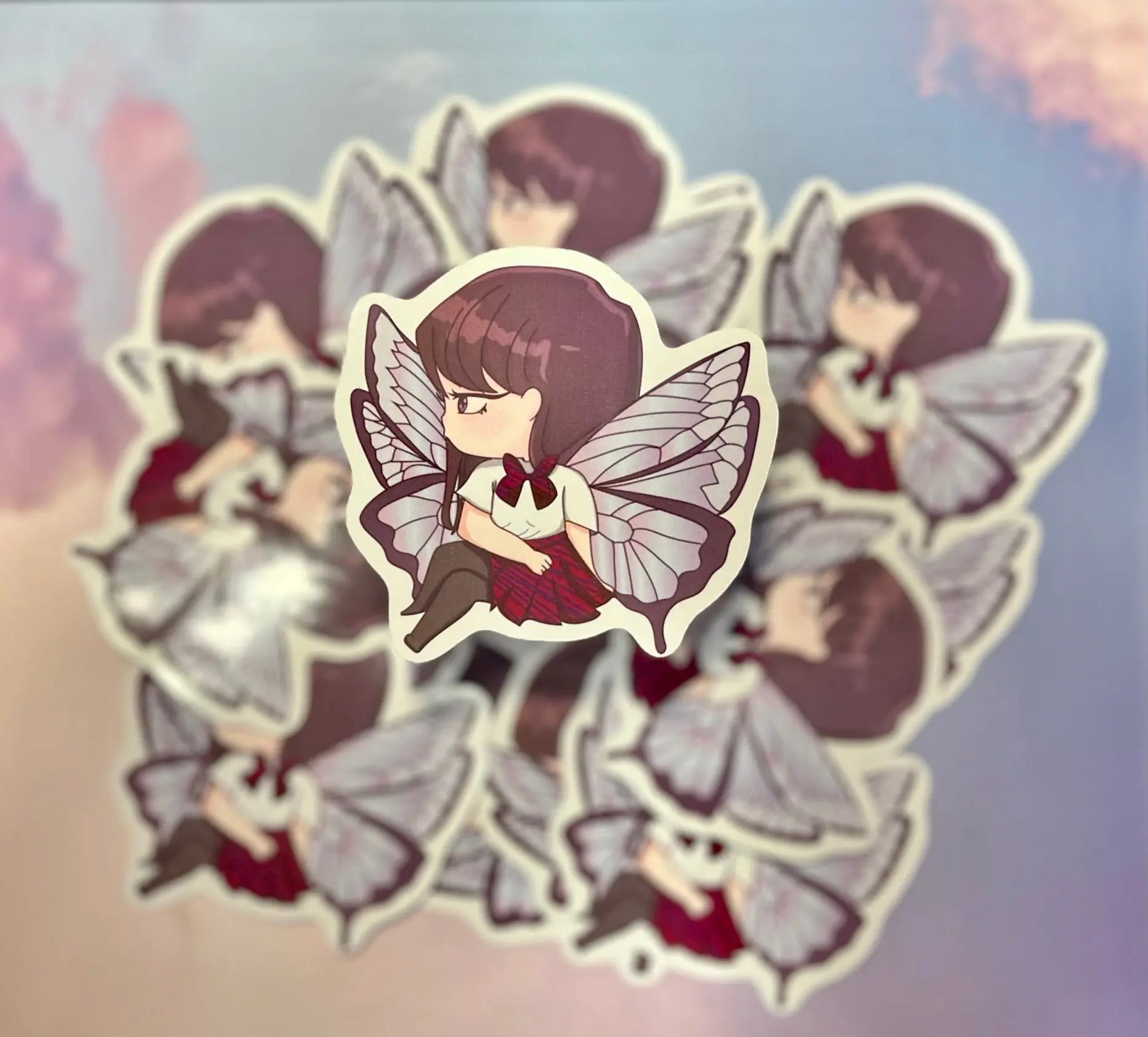 Komi Antisocial butterfly Sticker - Baddiebbear