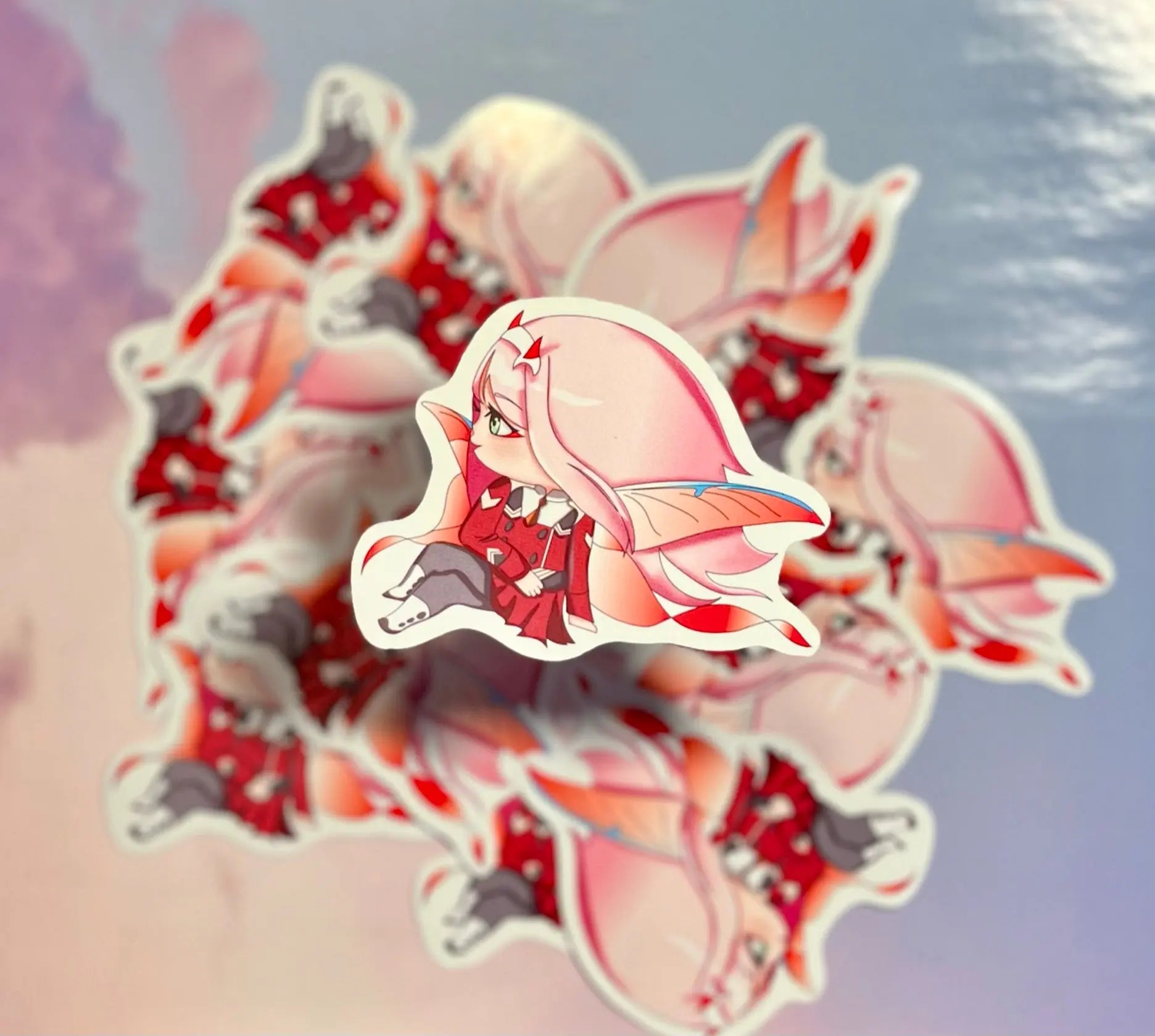 Zero two Antisocial butterfly Sticker - Baddiebbear