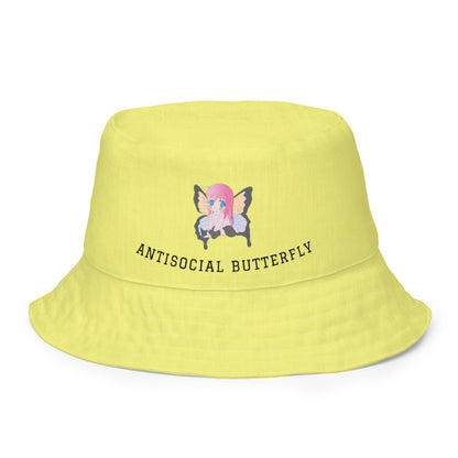 Yellow: ANTISOCIAL BUTTERFLY BUCKET HAT Baddiebbear