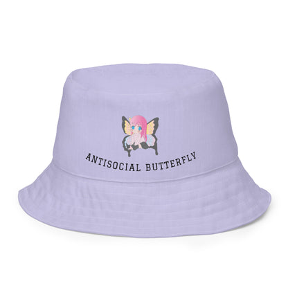 Lilac: ANTISOCIAL BUTTERFLY BUCKET HAT Baddiebbear