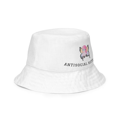 White: ANTISOCIAL BUTTERFLY BUCKET HAT Baddiebbear