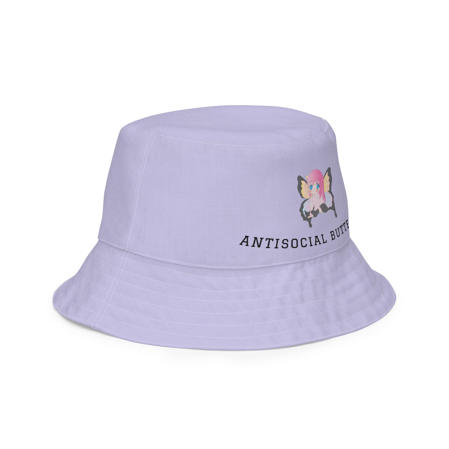 Lilac: ANTISOCIAL BUTTERFLY BUCKET HAT Baddiebbear