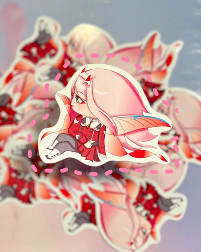 Zero two Antisocial butterfly Sticker - Baddiebbear